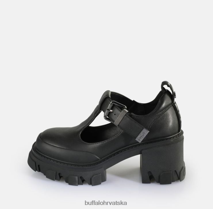 crno Buffalo riot jane natikače veganske |mokasinke TDD6T441
